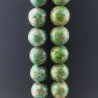 Aulite Verde Macchiato Perline Forma Tondo Liscio 12mm