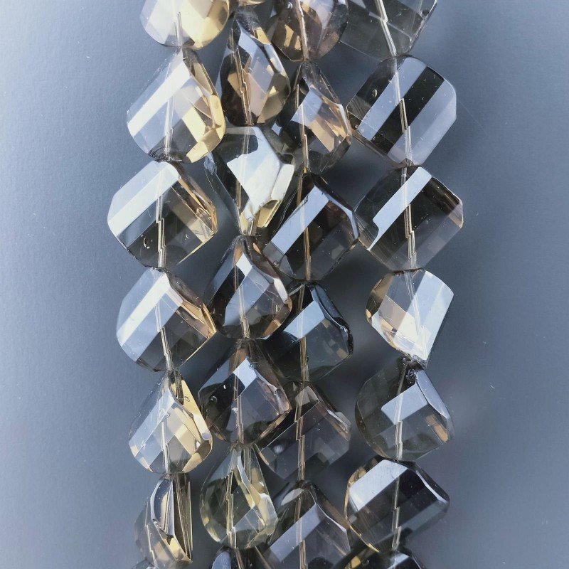 Cristallo in Perline Forma Rombo Piatto Sfaccettato Foro Diagonale twist 20mm
