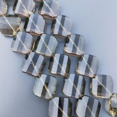 Cristallo in Perline Forma Rombo Piatto Sfaccettato Foro Diagonale twist 20mm