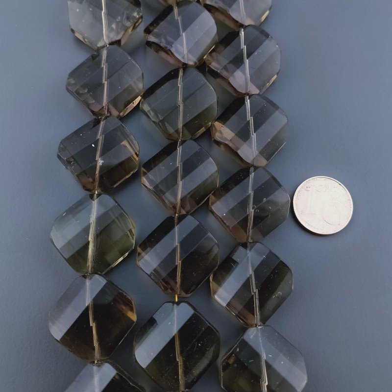 Cristallo in Perline Forma Rombo Piatto Sfaccettato Foro Diagonale twist 20mm