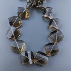 Cristallo in Perline Forma Rombo Piatto Sfaccettato Foro Diagonale twist 20mm