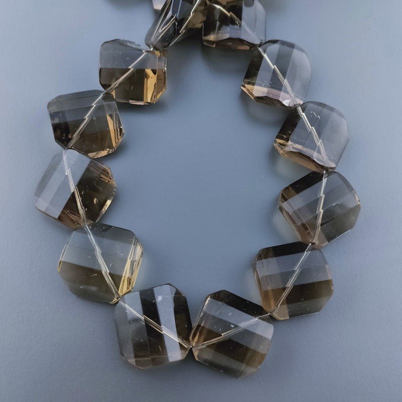 Cristallo in Perline Forma Rombo Piatto Sfaccettato Foro Diagonale twist 20mm