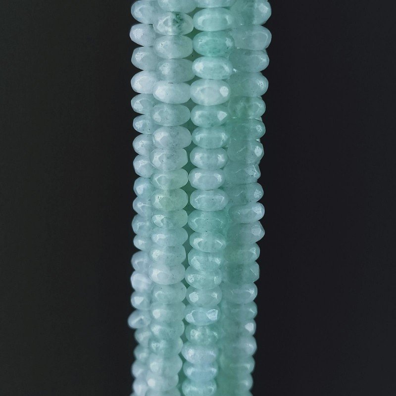 Giada Crisoprasio in Perline Forma Rondelle Sfaccettato Foro Passante 03,50mm