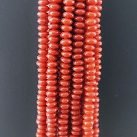 Corallo Bambù Rosso in Perline Forma Rondelle Liscio ForoPassante 05X2,50mm