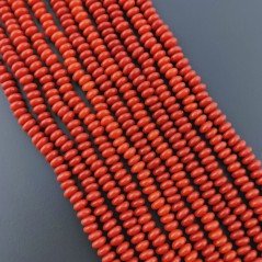 Corallo Bambù Rosso in Perline Forma Rondelle Liscio ForoPassante 05X2,50mm