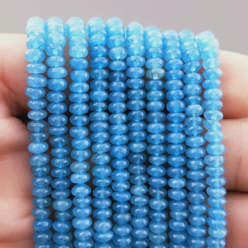 Angelite in Perline Forma Rondelle Liscio Foro Passante 04mm