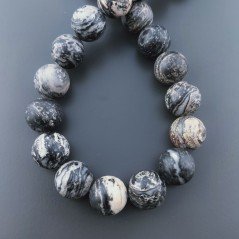 Agata Fossile Perline Forma Tondo Liscio 14mm