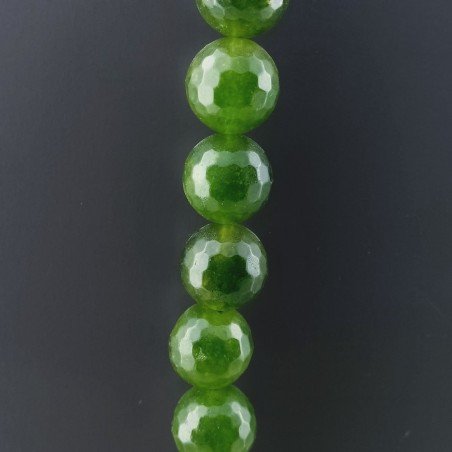 Giada Peridoto Perline Forma Tondo Sfaccettato 14mm