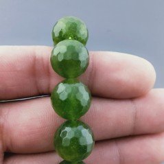 Giada Peridoto Perline Forma Tondo Sfaccettato 14mm