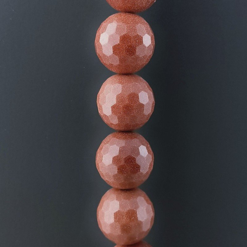 Pietra Di Sole Perline Forma Tondo Sfaccettato 14mm