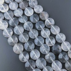 Quarzo grigio tondo piatto sfaccettato 12mm