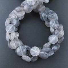 Quarzo grigio tondo piatto sfaccettato 12mm
