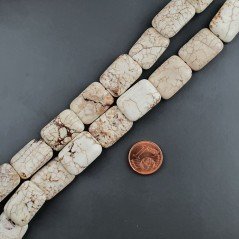 Aulite Bianca in Perline Forma Rettangolare Piatto Liscio Foro Passante 14X20 mm
