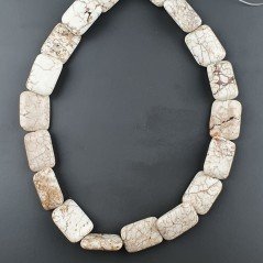 Aulite Bianca in Perline Forma Rettangolare Piatto Liscio Foro Passante 14X20 mm