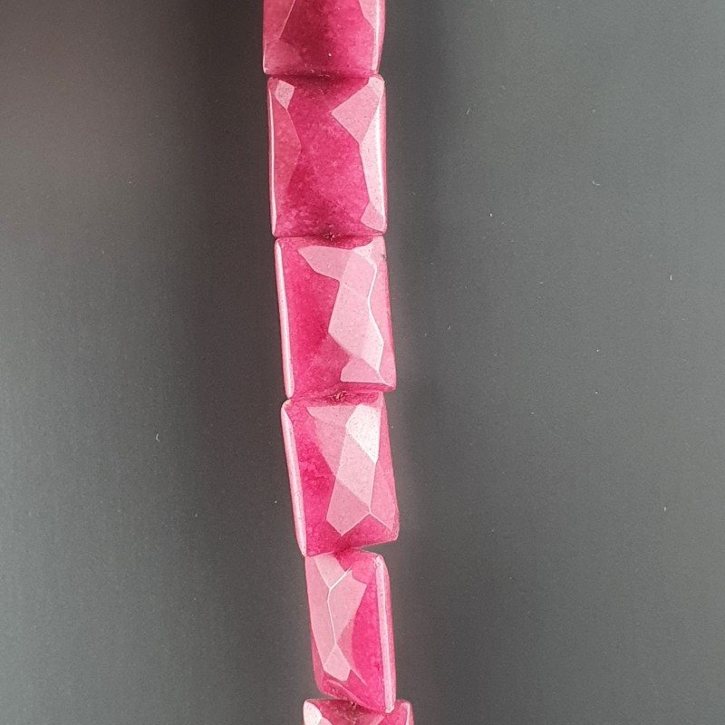 Giada Rubino in Perline Forma Rettangolare Piatto Sfaccettato Foro Passante 13x18mm