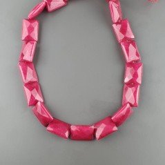 Giada Rubino in Perline Forma Rettangolare Piatto Sfaccettato Foro Passante 13x18mm