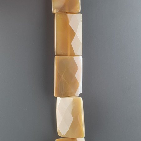 Agata Gialla Naturale in Perline Forma Rettangolare Piatto Sfaccettato Foro Passante 25x34mm