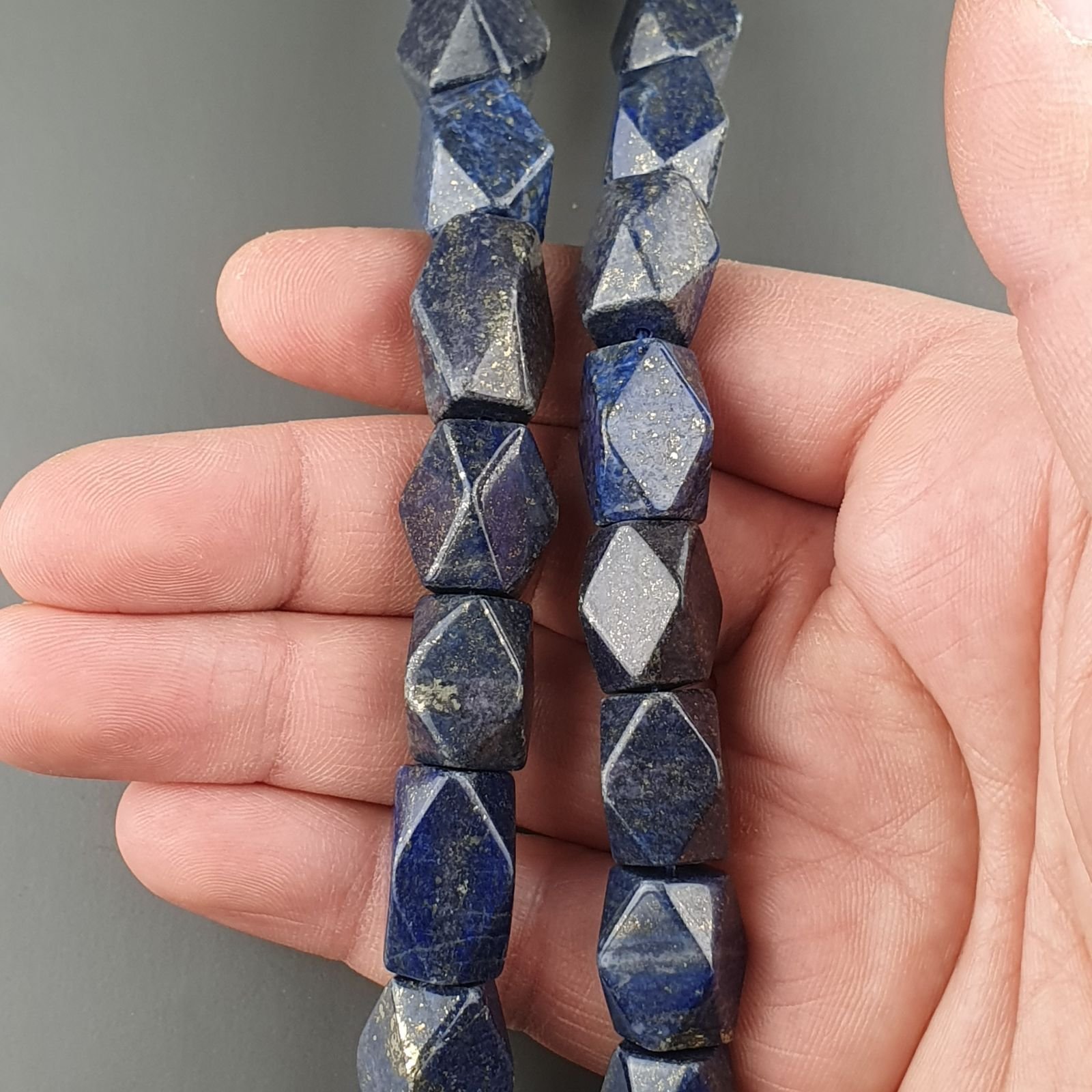 Lapis Lazuli Naturale in Perline Forma Rettangolare Piatto Sfaccettato Foro Passante 12X18mm