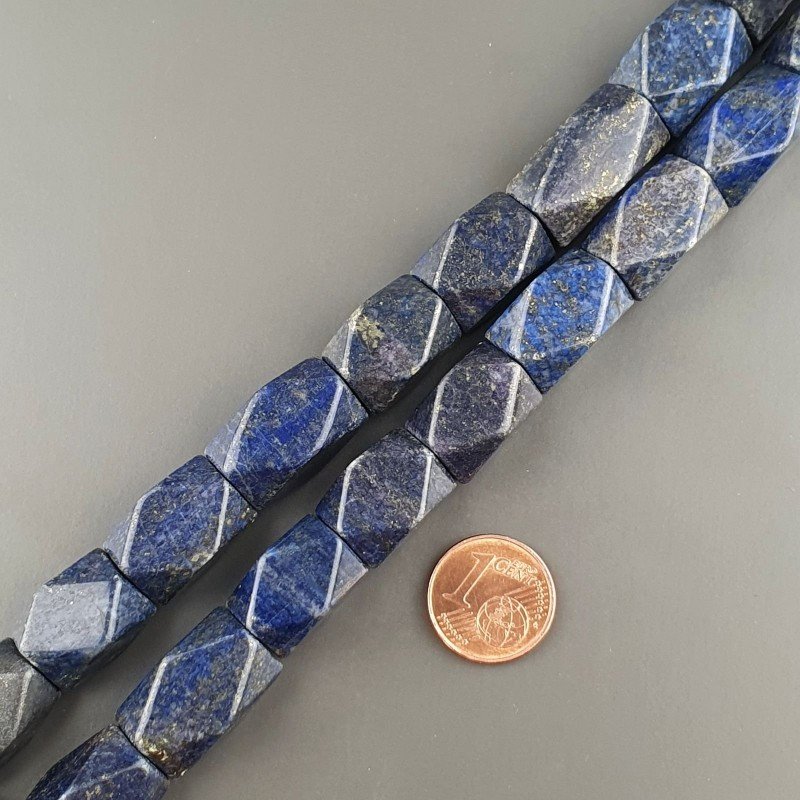 Lapis Lazuli Naturale in Perline Forma Rettangolare Piatto Sfaccettato Foro Passante 12X18mm