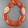 Corniola Naturale in Perline Forma Ovale Piatto Liscio Foro Passante 22X30mm