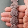 Pietra Lavica Viola Perline Forma Cuore Piatto Liscio Foro Passante 27mm
