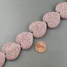 Pietra Lavica Viola Perline Forma Cuore Piatto Liscio Foro Passante 27mm