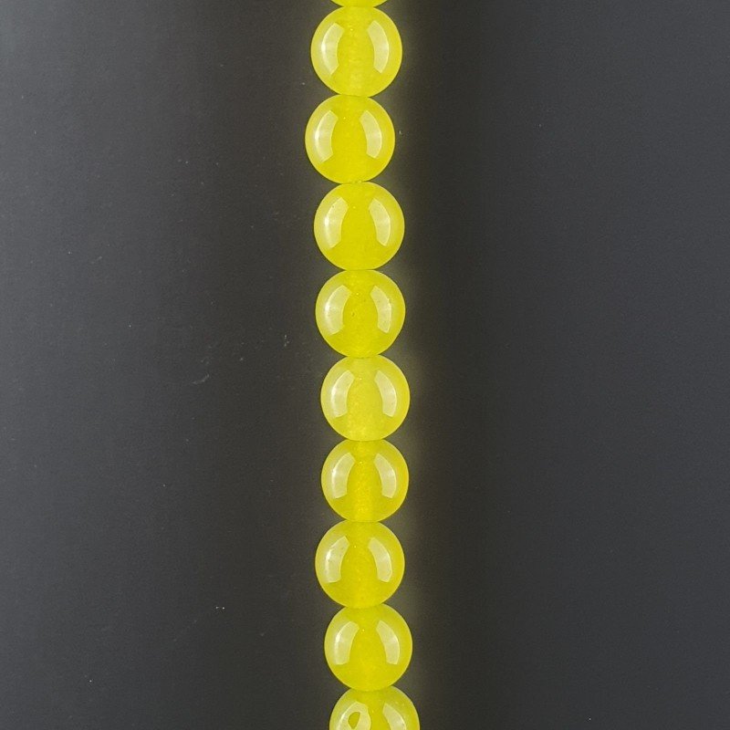 Giada Coreana Verde Limone Perline Forma Tondo Liscio 10mm