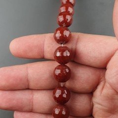 Corniola Rossa Perline Forma Tondo Sfaccettato 12mm