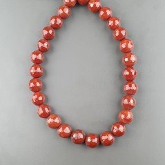 Corniola Rossa Perline Forma Tondo Sfaccettato 12mm