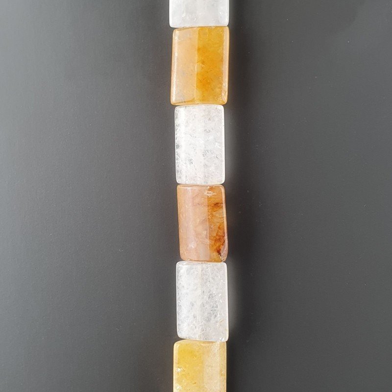 Calcite Naturale in Perline Forma Rettangolare Piatto Liscio Foro Passante 15X20mm