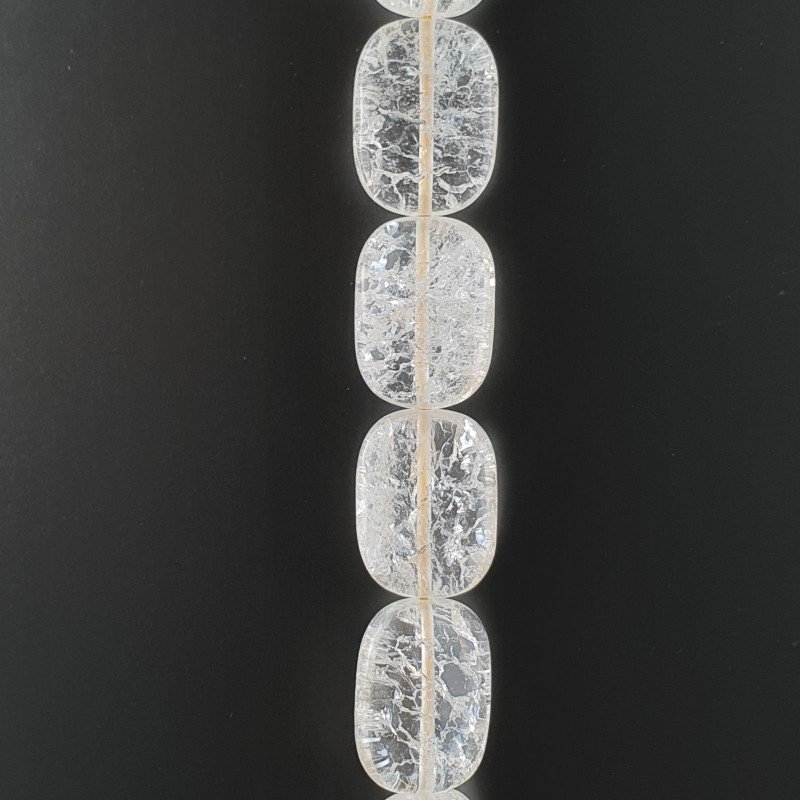 Cristallo di Rocca Crack Naturale in Perline Forma Rettangolare Piatto Liscio Foro Passante 13X17mm