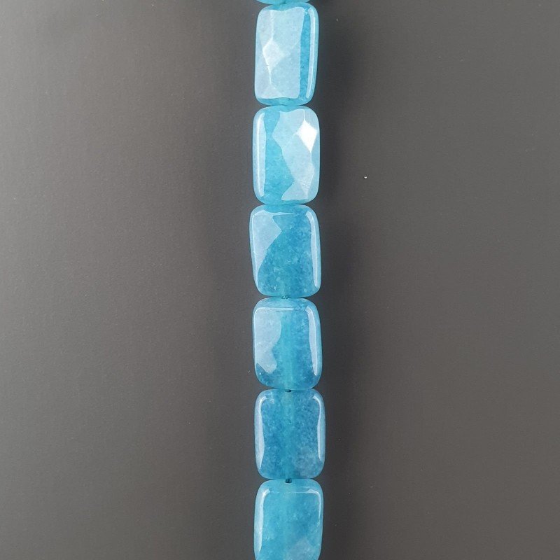 Angelite Naturale in Perline Forma Rettangolare Piatto Sfaccettato Foro Passante 12X16mm
