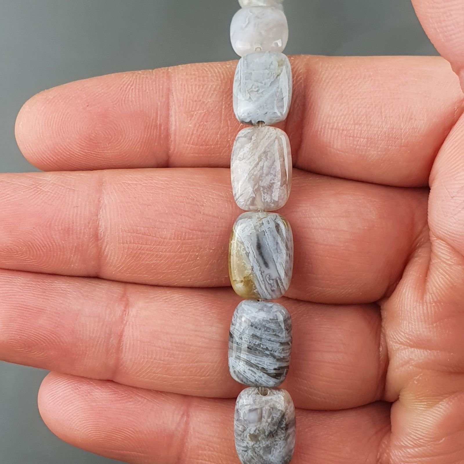 Agata Botswana Naturale in Perline Forma Rettangolare Piatto Liscio Foro Passante 10x14mm