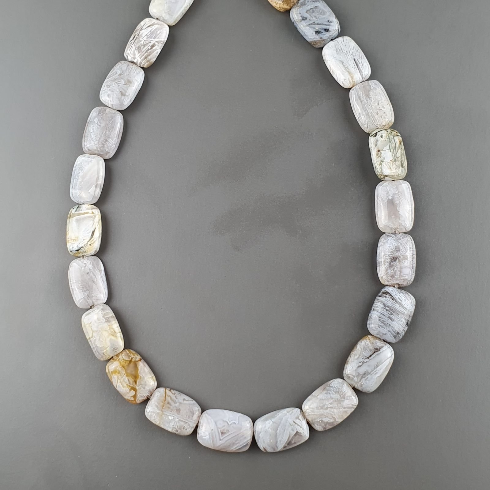 Agata Botswana Naturale in Perline Forma Rettangolare Piatto Liscio Foro Passante 10x14mm