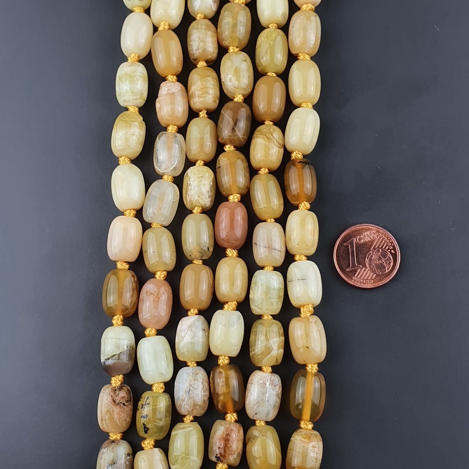 Opale Madagascar Perline Forma Barilotto Liscio 09x12mm