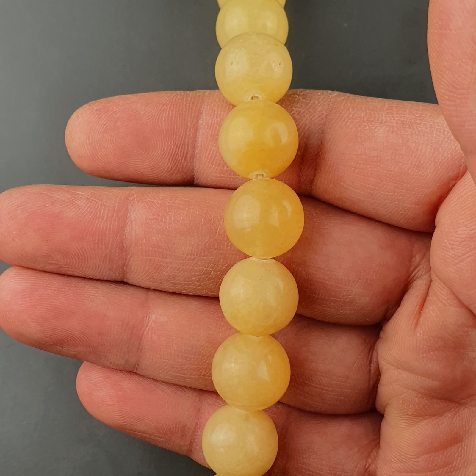 Avventurina Gialla Naturale Perline Forma Tondo Liscio 14mm