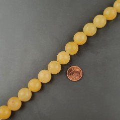 Avventurina Gialla Naturale Perline Forma Tondo Liscio 14mm