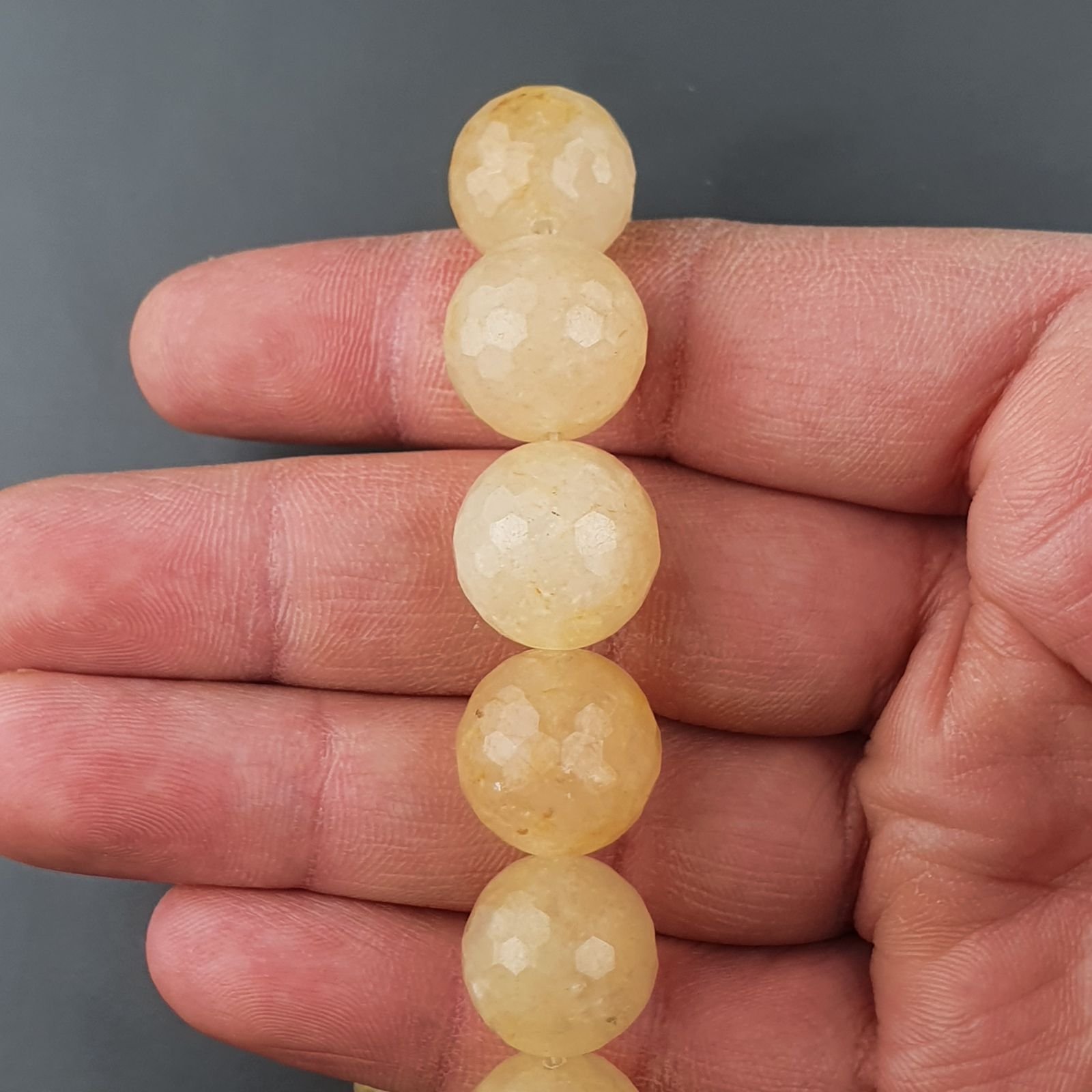 Avventurina Gialla Naturale Perline Forma Tondo Liscio 15mm