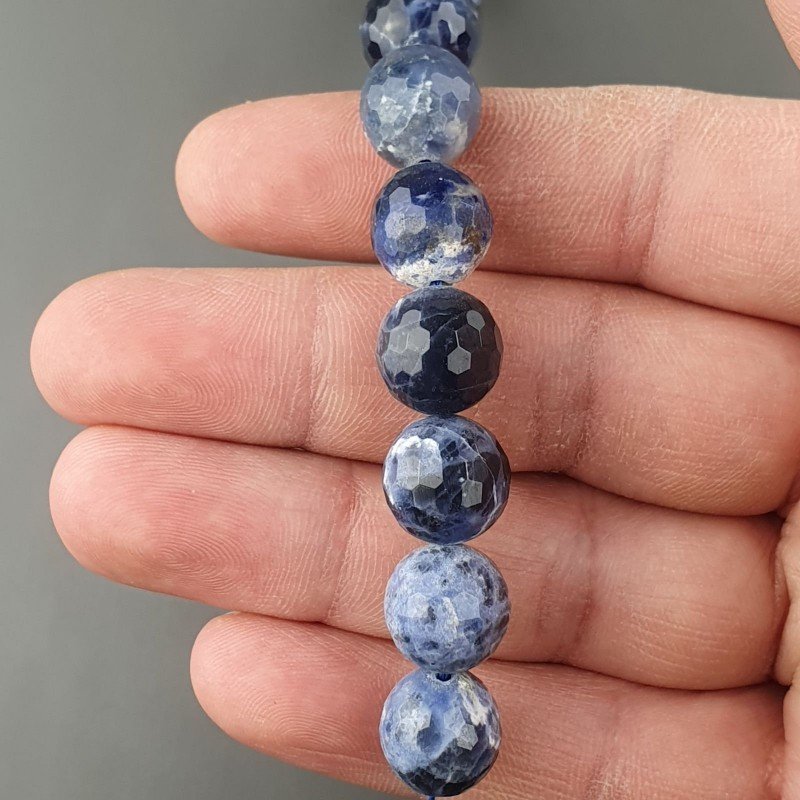 Sodalite Perline Forma Tondo Sfaccettato 12mm