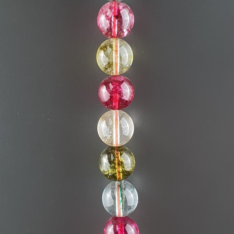 Cristallo Di Rocca Multicolore Perline Forma Tondo Liscio 12mm