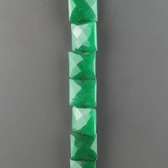 Giada Smeraldo Perline Forma Quadrato Piatto Sfaccettato Foro Passante 16mm