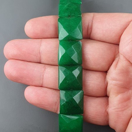 Giada Smeraldo Perline Forma Quadrato Piatto Sfaccettato Foro Passante 16mm
