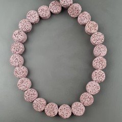 Pietra Lavica Viola Perline Forma Tondo Piatto Liscio 12mm