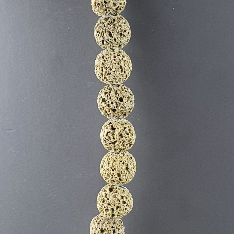 Pietra Lavica Verde Perline Forma Tondo Liscio Satinato-Matte 10mm