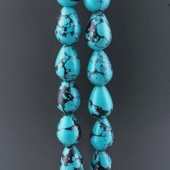 Pasta Di Turchese Sfumata Perline Forma Goccia Tondo Liscio Foro Passante 13X18mm