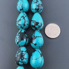 Pasta Di Turchese Sfumata Perline Forma Goccia Tondo Liscio Foro Passante 13X18mm