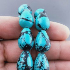 Pasta Di Turchese Sfumata Perline Forma Goccia Tondo Liscio Foro Passante 13X18mm