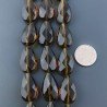 Quarzo Birra Idrotermale in Perline Forma Goccia Piatto Sfaccettato Foro Passante 12X19mm