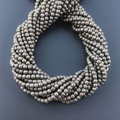 Ematite Perline Forma Tondo Liscio Satinato-Matte 03mm