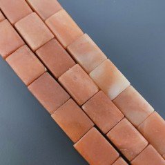 Avventurina Arancio Naturale in Perline Forma Rettangolare Piatto Liscio Foro Passante 15X20mm